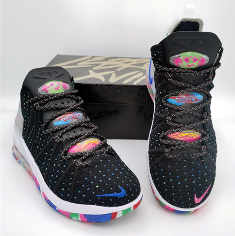 2020 Men Nike Lebron James 18 Black Rainbow Shoes